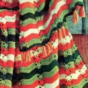 Vintage Crochet Pattern Afghan Plaid Crocheted Striped