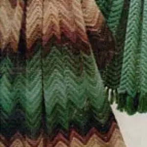 Vintage Crochet Pattern Afghan Plaid Crocheted Zig Zag