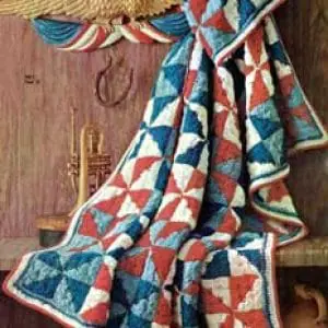 Vintage Crochet Pattern Afghan Plaid Patchwork
