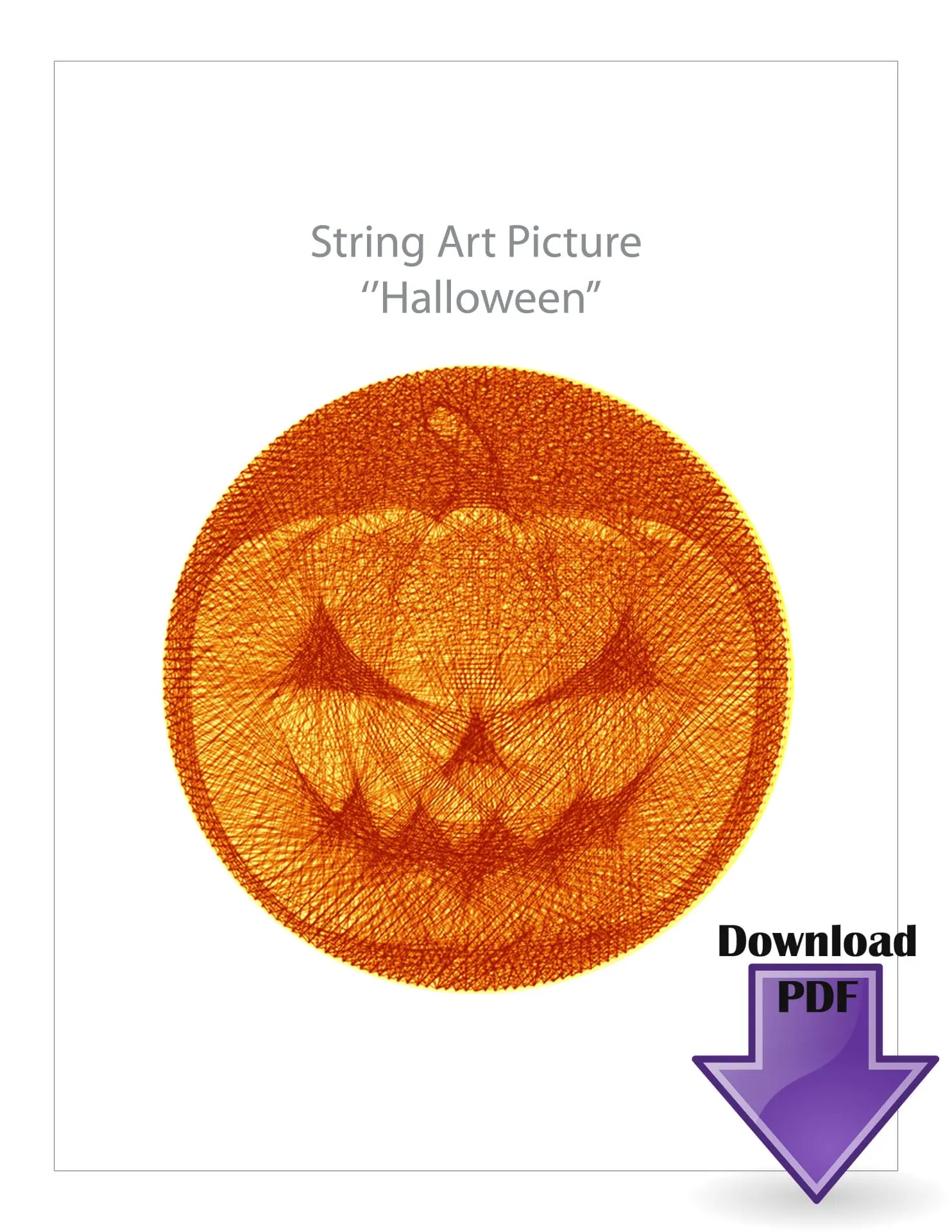 String art patterns halloween pumpkin PDF 5 String art patterns halloween pumpkin PDF - Image 5