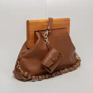 Bag for women with wooden handles