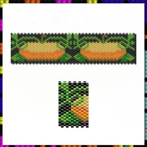 Peyote pattern Halloween Pumpkin Tea light candle PDF file
