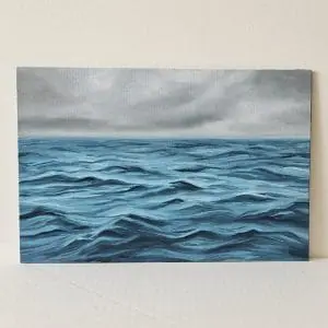 Original Oil Painting. Mini Seascape.Sea waves