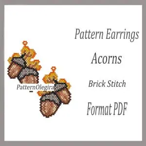 Acorns Earrings pattern Acorns bead pattern Halloween bead pattern Halloween earrings pattern Beading Olegirabeadpatterns