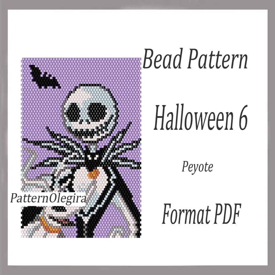 Halloween 6 Tapestry bead pattern PDF Bead picture pattern peyote 1 Halloween 6 bead pattern Halloween bead tapestry pattern Bead Halloween patterns Beading pattern Olegirabeadpatterns
