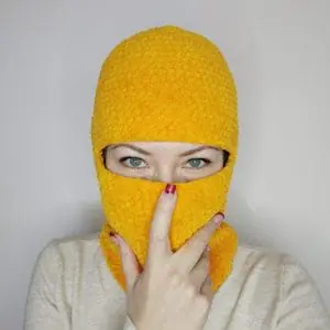 Orange balaclava crochet
