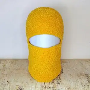 orange balaclava handknit