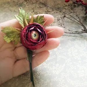 A red flower handmade brooch