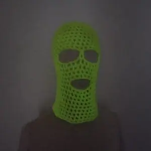 Neon yellow balaclava crochet