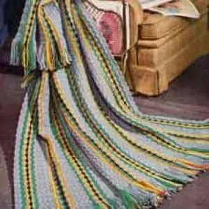 Vintage Crochet Pattern Afghan Plaid Shell Stitch