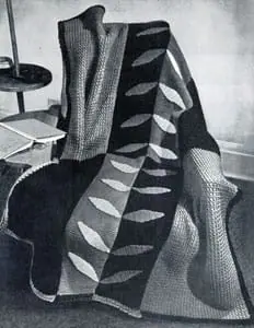 Vintage Crochet Pattern Afghan Plaid Modern Leaf