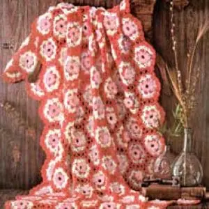 Vintage Crochet Pattern Afghan Plaid Loop Stitch Motif