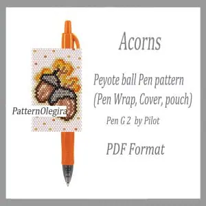 Acorns bead pattern Acorns bead cover pen Acorns pen wraps Halloween bead pattern Halloween bead cover pen Beading Olegirabeadpatterns