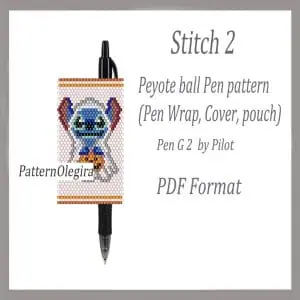Stitch 2 bead pattern Stitch bead cover pen Stitch pen wraps Halloween bead pattern Halloween bead cover pen Beading Olegirabeadpatterns