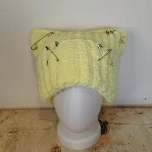 plush square beanie crochet