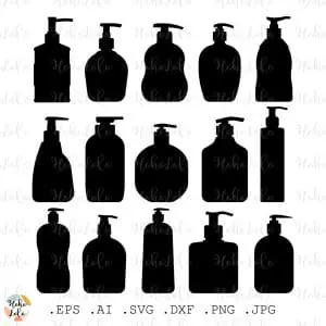 Liquid Soap Svg Shower Gel Cricut Silhouette Stencil Template Dxf