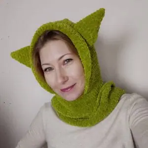Green dragon hat scarf crochet