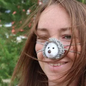 Crochet PATTERN Hedgehog nose warmer. Animal Hedgehog lover gift.