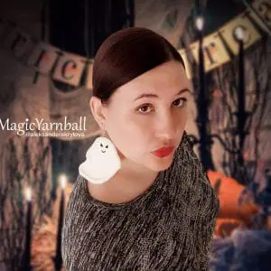 Halloween earrings Ghost, crochet pattern pdf, holiday accessory