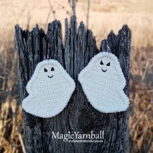 Halloween earrings Ghost, crochet pattern pdf, holiday accessory