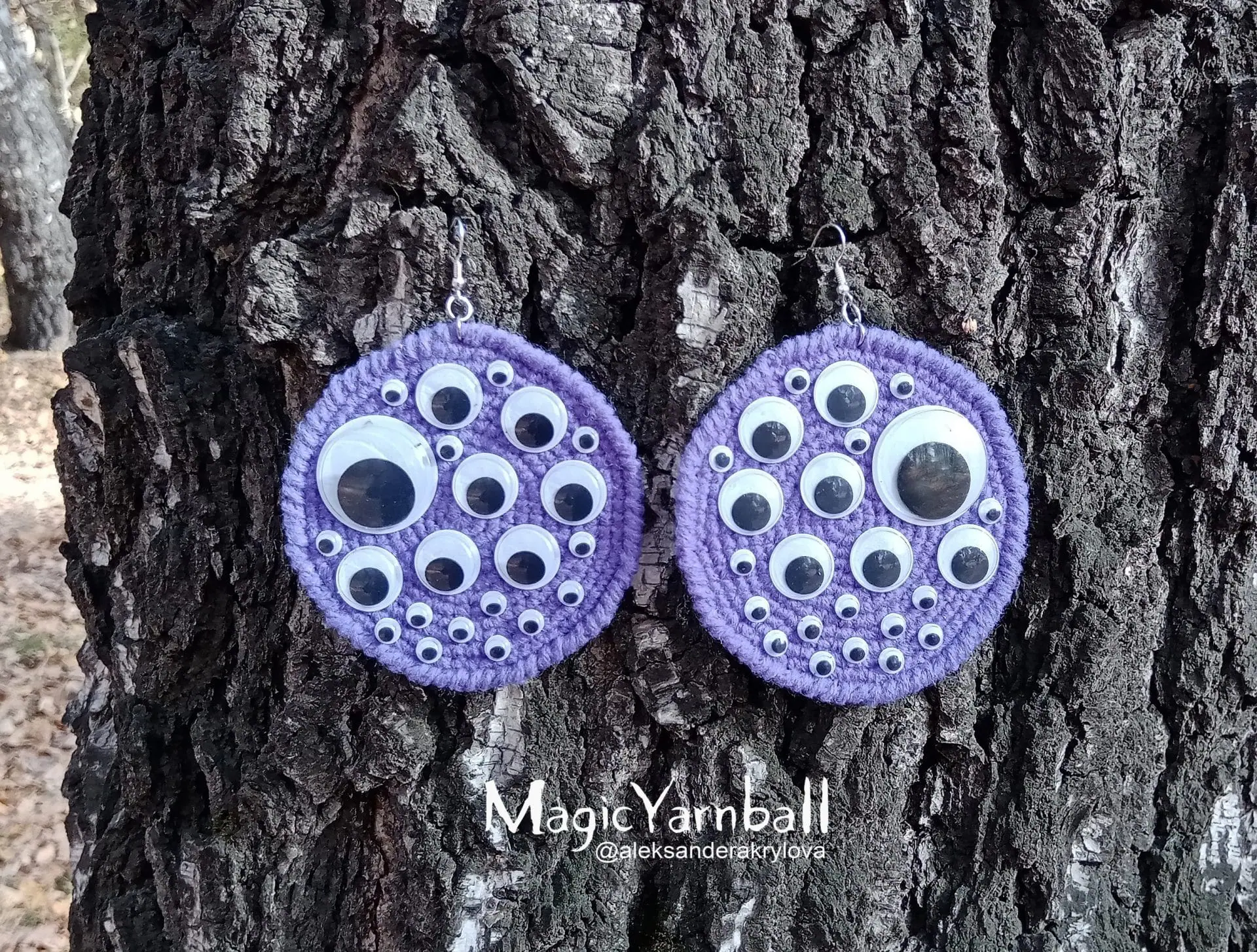 Halloween eyes earrings, crochet pattern easy, accessory holiday 4 Halloween eyes earrings, crochet pattern easy, accessory holiday