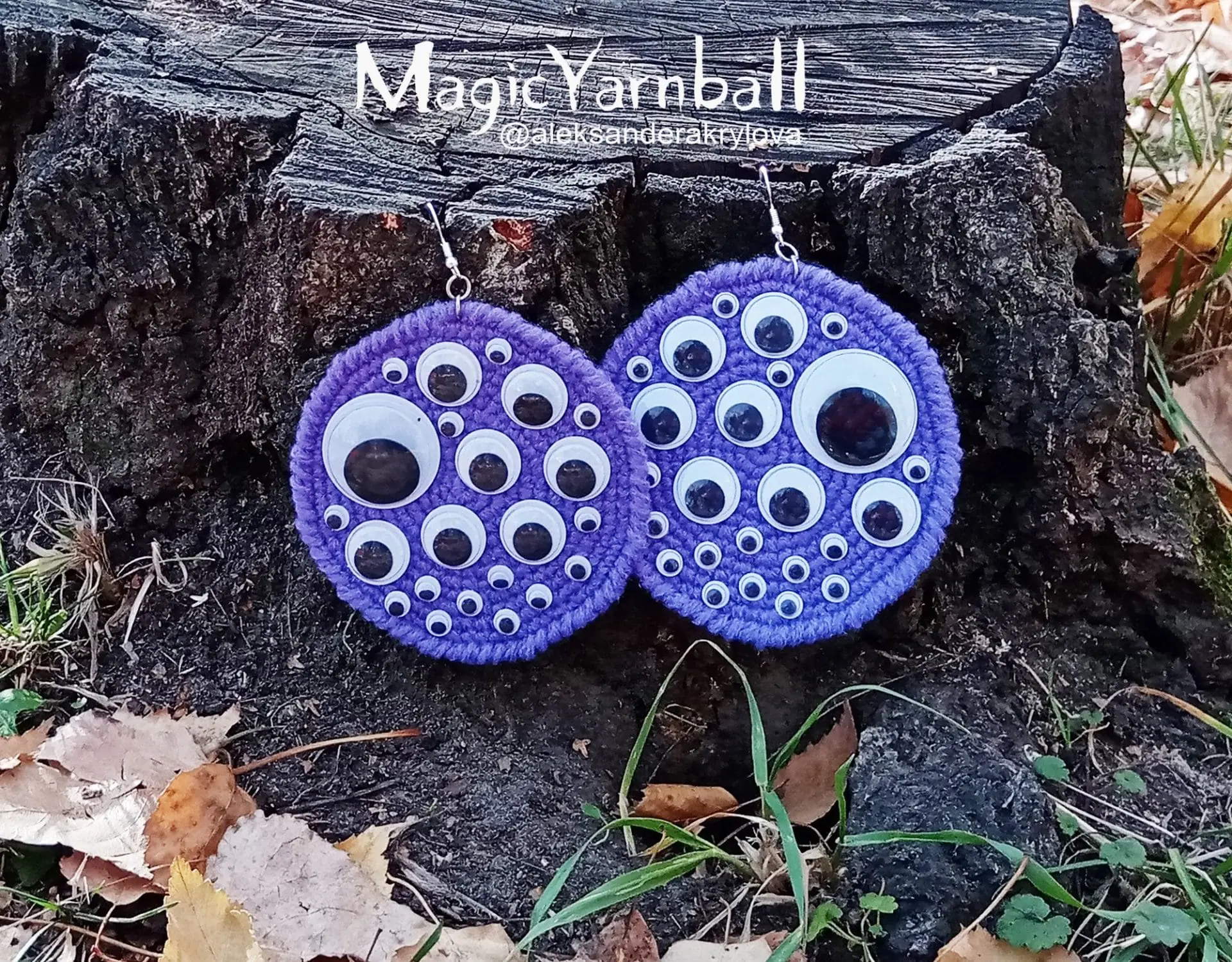 Halloween eyes earrings, crochet pattern easy, accessory holiday 6 Halloween eyes earrings, crochet pattern easy, accessory holiday