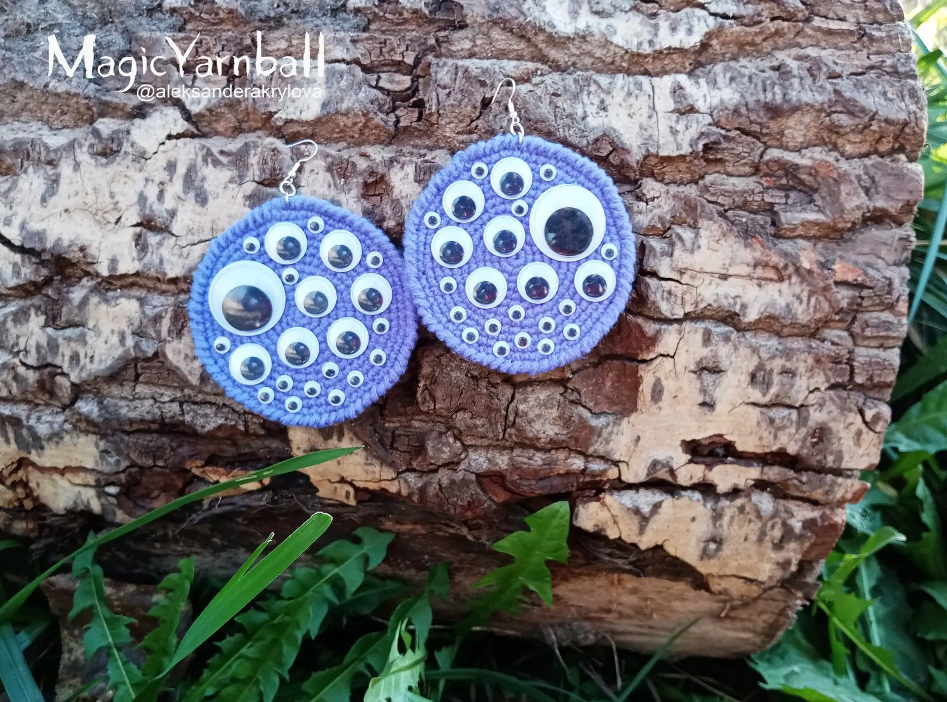 Halloween eyes earrings, crochet pattern easy, accessory holiday 8 Halloween eyes earrings, crochet pattern easy, accessory holiday