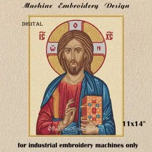 Jesus Christ Pantocrator embroidery design