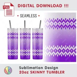 Cozy Christmas Knitted Pattern – 20 oz Skinny Tumbler.