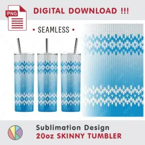 Cozy Christmas Knitted Pattern - 20 oz Skinny Tumbler.