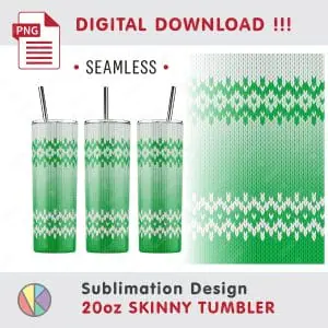 Cozy Christmas Knitted Pattern - 20 oz Skinny Tumbler.