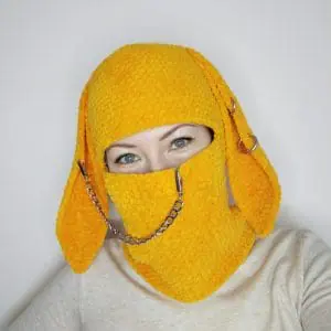 Yellow bunny ear balaclava