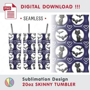 Inflated Puffy Halloween Pattern – 20oz SKINNY TUMBLER