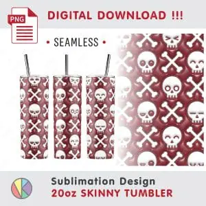 Inflated Puffy Halloween Pattern – 20oz SKINNY TUMBLER