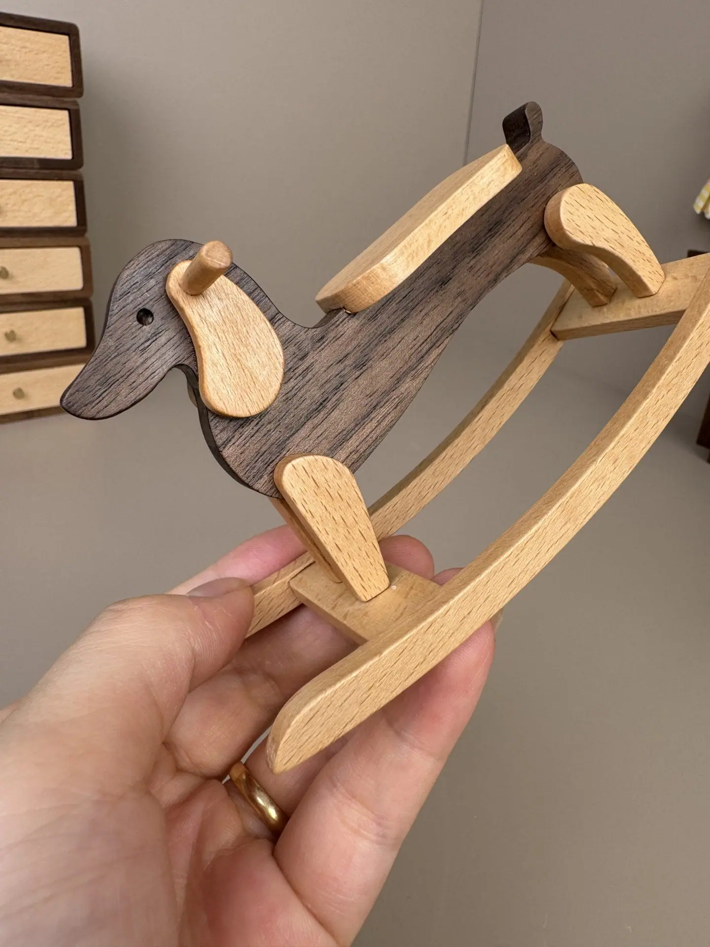 Miniature Dachshund rocking chair for dollhouse 12 Miniature Dachshund rocking chair for dollhouse - Image 12