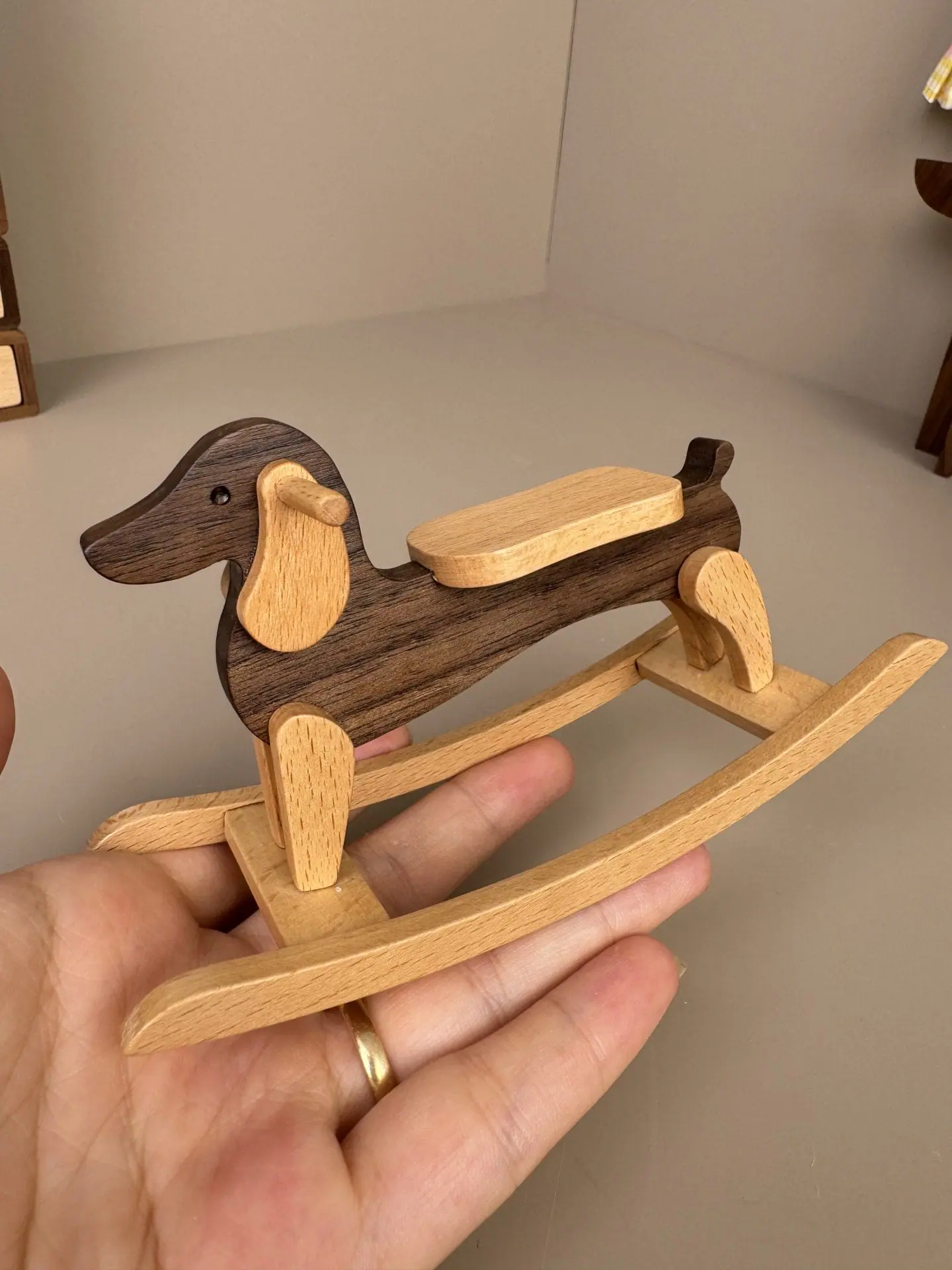 Miniature Dachshund rocking chair for dollhouse 14 Miniature Dachshund rocking chair for dollhouse - Image 14