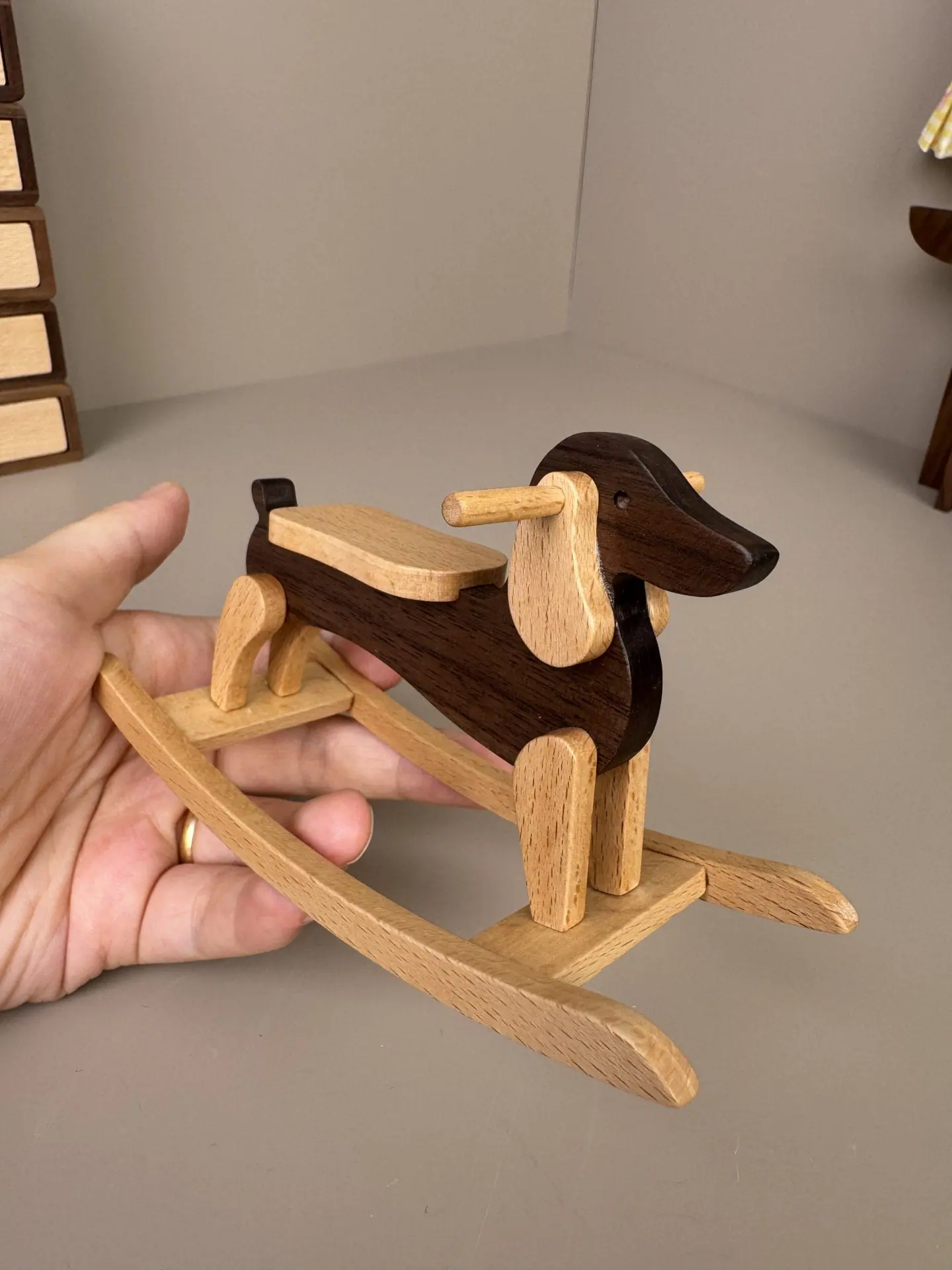 Miniature Dachshund rocking chair for dollhouse 5 Miniature Dachshund rocking chair for dollhouse - Image 5