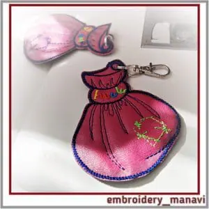 In The Hoop Design charm key fob ITH from Embroidery Manavi 05