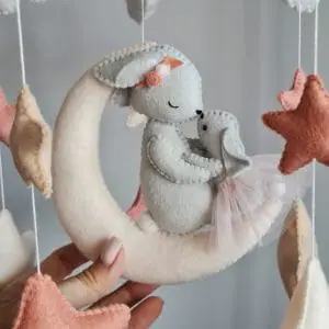 tutorial sewing felt bunny baby mobile