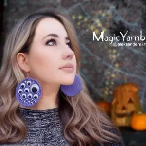 Halloween eyes earrings, crochet pattern easy, accessory holiday