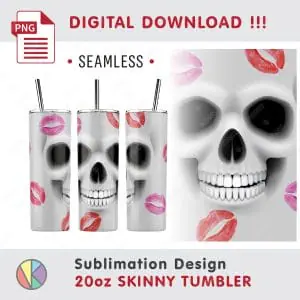 Funny Halloween Skull Pattern – 20oz SKINNY TUMBLER