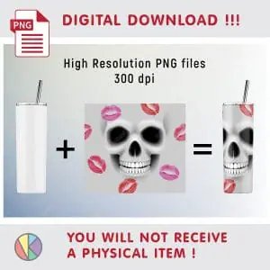 Funny Halloween Skull Pattern – 20oz SKINNY TUMBLER
