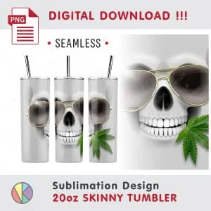 Funny Halloween Skull Pattern – 20oz SKINNY TUMBLER