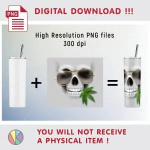 Funny Halloween Skull Pattern – 20oz SKINNY TUMBLER