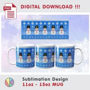 Christmas Knitted Pattern Sublimation – 11 oz and 15 oz MUG