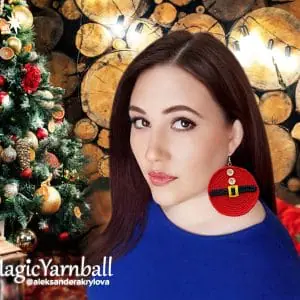 Santa Claus earrings, Christmas gift, crochet pattern pdf, easy
