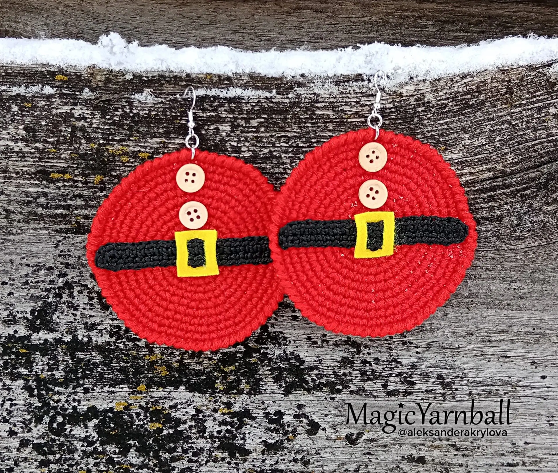 Santa Claus earrings, Christmas gift, crochet pattern pdf, easy 4 Santa Claus earrings, Christmas gift, crochet pattern pdf, easy