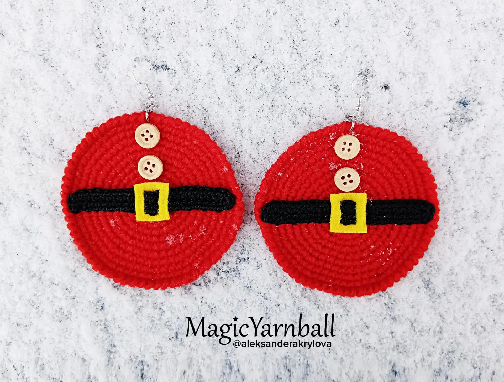 Santa Claus earrings, Christmas gift, crochet pattern pdf, easy 5 Santa Claus earrings, Christmas gift, crochet pattern pdf, easy