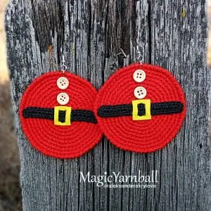 Santa Claus earrings, Christmas gift, crochet pattern pdf, easy