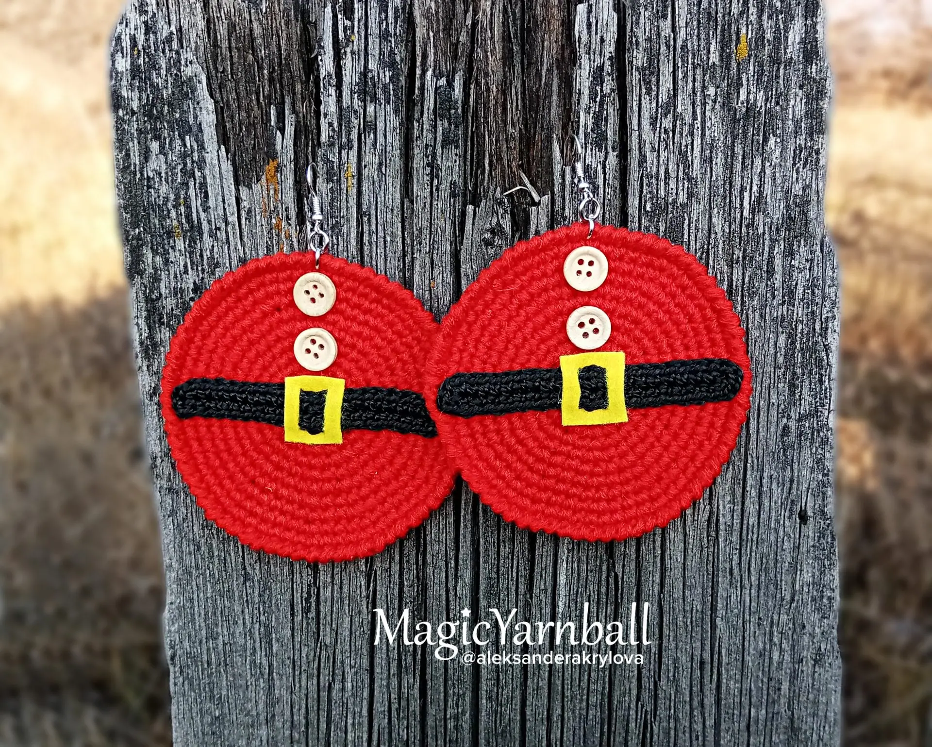 Santa Claus earrings, Christmas gift, crochet pattern pdf, easy 2 Santa Claus earrings, Christmas gift, crochet pattern pdf, easy